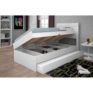 Cama Solteiro Baú Com cama auxiliar Framar Larissa.
